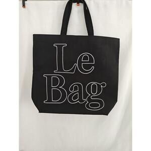Vintage old school 80s Le Bag Large Tote Black Snap Closure Double Handle‎